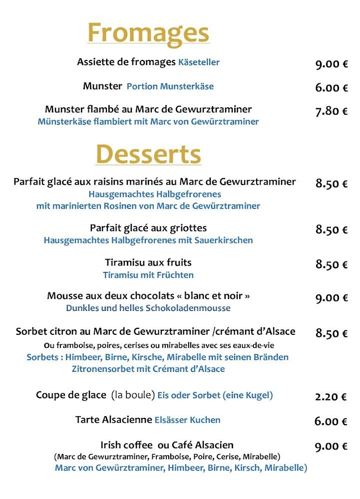 Auberge A l'Agneau Blanc - Menu Image 1